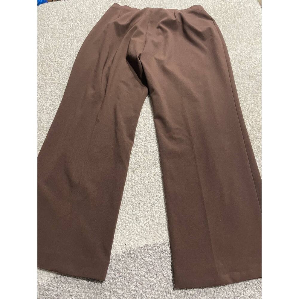 Coldwater Creek Womens 10 P Petite Flat Front Straight Dress Pants Brown Hemmed